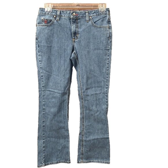 VF Jeanswear 20X Denim Blue Jean Size 9/10 x 32 Horse/Horseshoe On Back Pocket - Picture 2 of 15